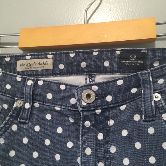 AG Adriano Goldschmied Stevie Polka Dot Blue Jeans - Picture 3 of 8